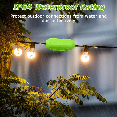 2 Pack Extension Cord Cover Waterproof, IP54 Waterproof Box, Unique Stuck Design for Holiday Lights Protection