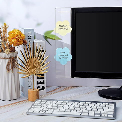 Zonon 2 Pieces Monitor Memo Board, Memo Boards for Computers Transparent Acrylic Monitor Side Panel Office Desk