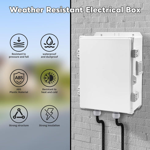 DYEENL (13" 9.2" 5.6") Outdoor Electrical Enclosure Box with Ventilation System Weatherproof ABS Junction Box