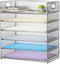 Marbrasse Paper Letter Tray Organizer, 6 Tier Mesh File Organizer with Handle, Paper Sorter for Letter/A4 Office File