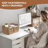 KIRIGEN Desk Organizer with Drawers - Wooden Storage Box with Trays for Office Supplies, Dark Brown