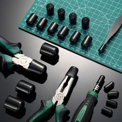 Zonon 80 Pcs Round Rubber End Caps, Flexible Vinyl Bolt Covers, Screw Thread Protector Safety Cover in 4 Sizes (Black)