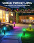 2200K-6500K IP65 4 Pack OUTON Pathway Lights Outdoor, Smart Low Voltage Landscape Lighting with RGB and White, APP