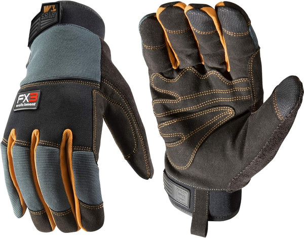 Wells Lamont FX3 Men's Extreme Dexterity Winter Work Gloves, Gray Large 7796
