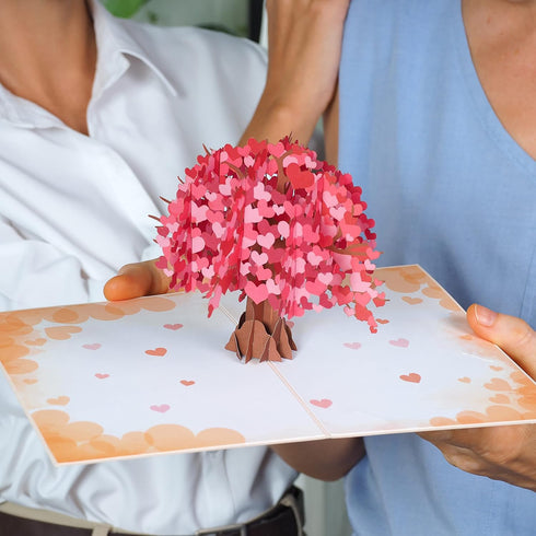 Paper Love 3D Heart Tree Pop-Up Cards for Birthday, Anniversary, All Occasion - 5" x 7" Cover