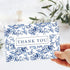 50 Pack 4 6 Inch FYSUIMU Blue White Floral Thank You Cards Boxed Chinoiserie Flower Greeting Cards With Envelopes