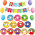 Donut Happy Birthday Bulletin Board Set, Let's Celebrate Happy Birthday Balloon Donut Accents for Classrooms