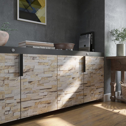 15.7''x354'' 3D VEELIKE Slate Brick Wallpaper Peel and Stick Vintage Faux Brick Contact Paper for Dollhouse Fireplace