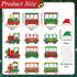60pcs Set Christmas Theme Cutouts Xmas Trains Bulletin Board Decoration Christmas Train Paper Cut-Outs Classroom Decor