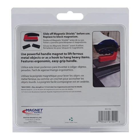 Master Magnetics Strong Magnet, Red - 100 lb Pull Force, Ergonomic Handle, 07501