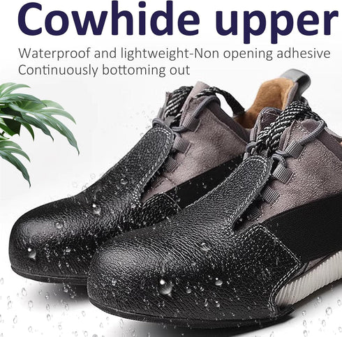 Steel Toe Covers for Shoes, No Slip Metal Protector Cap for Workplace Men Women (Black 2.0)