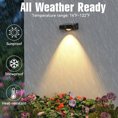 Lighting,10 On/Off,IP44 Material,30H (6 Solar LED Wall Light,RGB Color Changing Spotlight - Waterproof Outdoor Garden