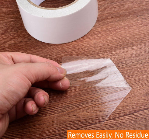 i frmmy Removable Clear Double Sided Sticky Tape, 2 Inches x 20 Yards, No Residue
