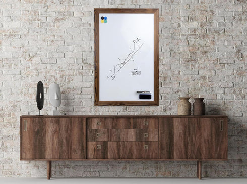 Real Wooden Framed Magnetic Dry Erase Whiteboard, 24" x 36", Vertical/Horizontal Mount, Includes Black Marker, Eraser,