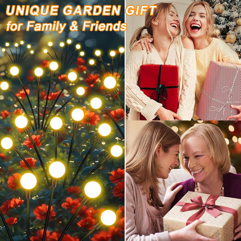 4 Pack ZFNN Solar Garden Lights Outdoor, Firefly Swaying Lights, Waterproof Garden Decor for Yard Patio Pathway Lawn