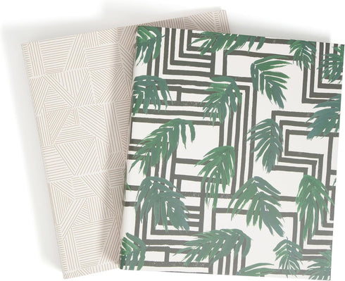 U Brands Eco-Conscious 1" Binders, Set of 2, Silver Metal O-Rings, Lush Stripes Prints