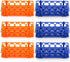 Lawei 6 Pack 28 Well Test Tube Rack: Detachable Plastic Stand for 10ml / 15ml / 50ml Tube, Blue and Orange