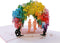 iGifts And Cards Lesbian Rainbow Wisteria Flower Tunnel 3D Pop Up Greeting Card for Wedding, Anniversary