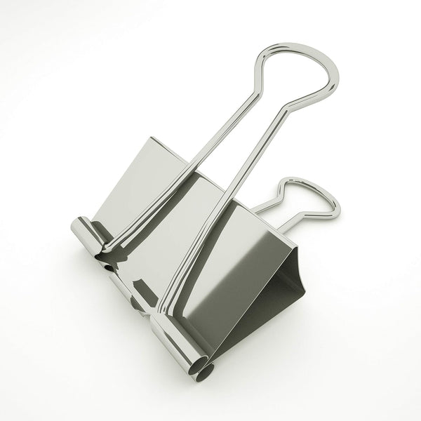 Nctinystore 24-Count Binder Clips, Metal Clamp 1-in / 25-mm, Little Smaller Than Medium Clips (Silver)