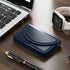 MaxGear Business Card Holder Case, PU Leather for Purse, Magnetic Travel Card Holder Wallet, Navy