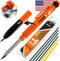 THORVALD New 2-in-1 Carpenter Pencils with Finger Grip, Includes 7 Leads + Sharpener, Best Marking Tools