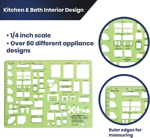 Pacific Arc Interior Design Template Guide for Kitchen, Bath, Bedrooms, and Bathrooms