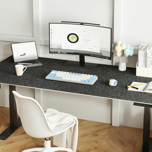 Large Non-Slip Felt Desk Mat, 47.2"x 23.6", 120x60cm Full Table Mouse Pad, Keyboard Mats for Desktop Protection (Dark