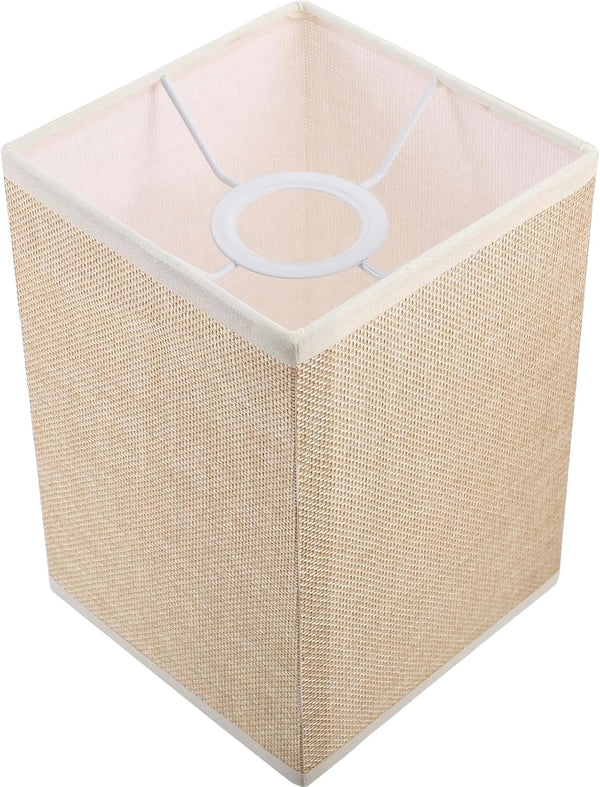 Amosfun Square Fabric Lampshade Replacement Linen Lamp Cover for Bedside Table Lamp
