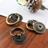 6Pcs Vintage Bronze Drop Ring Knobs, Antique Drawer Pull Round Handle with Screws for Dresser Cabinet