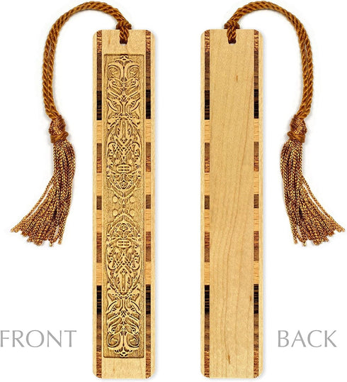 Handmade Engraved Wooden Bookmark with Tassel - Personalization Available - Made in The USA