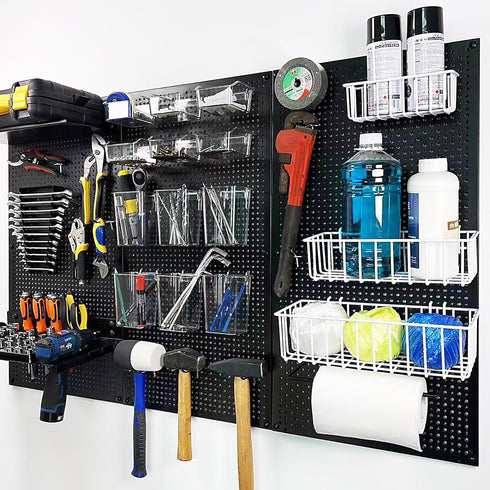 286PCS Pegboard Accessories Organizer Kit, Includes Pegboard Box for Various Tools, 1/8 and 1/4 inch Hooks Assortment
