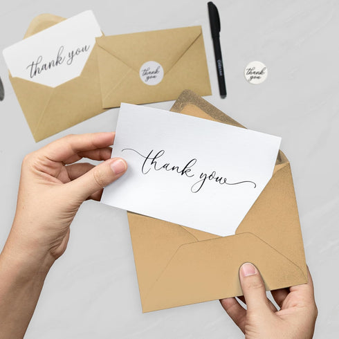 Blue Cheetah 100 Pack 100 Pack 4x6 120 Thank You Cards with Envelopes - Thank You Cards with Envelopes for Baby Shower