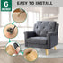 FoDau770 6 Inches, Set 8, 5/16" Rubber Wood Furniture Legs Slant Tapered Wood Feet Mid Century Sofa Legs of UNC