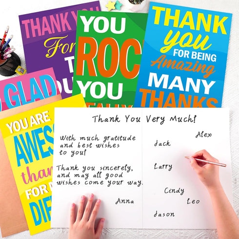 6PCS 14 21 Inch Large Thank You Cards Big x Employee Thank You Gifts Giant Gratitude Greeting Cards with Envelopes