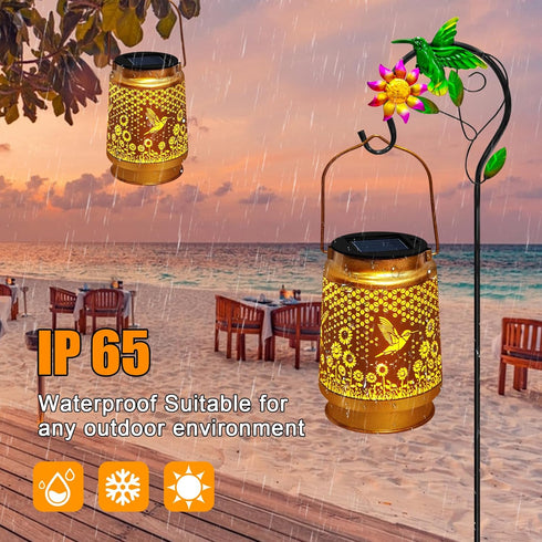 Hummingbird Hook,Hummingbird Mothers Day Gifts Solar Lanterns Outdoor Waterproof with Shepherd Garden Decor Birthday