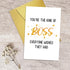 Qiliji Funny Birthday Card for Boss Manager, Thank You Card for Bosses, Bosses Day Card for Men Women, You're The Boss