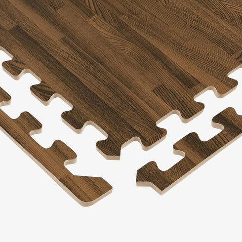 5/8 Inch Forest Floor Thick Printed Foam Tiles, Premium Wood Grain Interlocking Foam Floor Mats, Anti-Fatigue Flooring