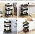 SONGMICS 3-Tier Metal Rolling Cart, Utility Kitchen Cart with Adjustable Shelves, Storage Trolley, Black UBSC60B