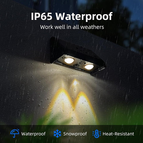 3000K Sign(1Pack, Solar Wall Lights Outdoor Warm White Downlights Waterproof LED Dusk to Dawn Solar Lights for House