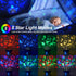 360 4 Bulbs 8 Christmas Baby Night Lights with Remote Control,Moon Projector Degree Rotation - LED Color Changing