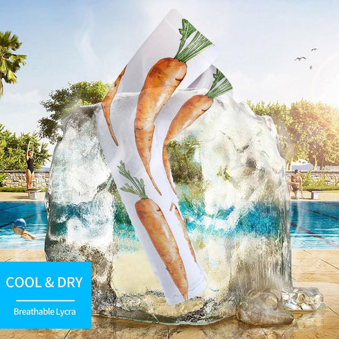JTKBNVM 50+ Carrot Pattern Design Sleeves to Cover Arms Upf Cooling UV Sun Protection Sports Compression Sleeves