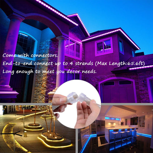 Areful 16.4 8 Feet Flat Flexible LED Rope Lights, Color Changing RGB Strip Light with Remote Control, Colors Multiple
