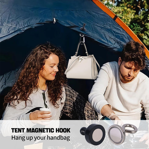 Magnetic Hooks for Canopy, Heavy Duty Magnet Clip Hanger with Carabiner for Camping, Tent Canopy Organizer (Small)