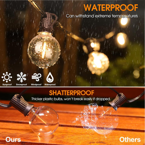 Mlambert G40 LED Replacement Light Bulbs for String Lights, Dimmable E12 Base Shatterproof Bulbs, 1W Equal to 5W, Amber