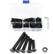 binifiMux 100pcs Flat Phillips Head Black M5 Countersunk Machine Screws Assortment Kit (20mm/25mm/30mm/35mm/40mm)