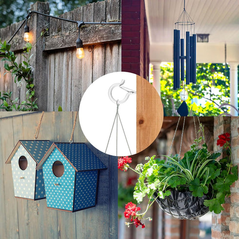 FSAH 50 1 Pcs Screw-in Hooks for Outdoor String Lights, Q Hangers Hooks for Outside, Swivel Hanging Basket Patio Hooks