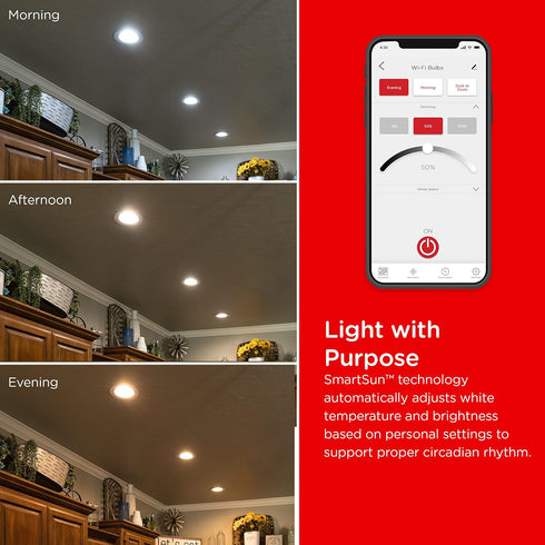 Bulb, BR30, 65W 2700K 6500K, Dimmable, 2.4GHz 2 Pack, 51452 UltraPro Wi-Fi LED Smart Light Equivalent, RGB, Color