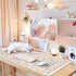 iCasso Pink Floral Desk Mat, Desk Pad, XXL Large Mouse Pad, Anti-Slip Big Mousepad with Stitched Edges, Computer Mouse