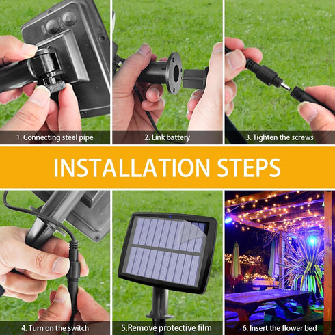 12 AVEKI Solar Pond Spotlights, LED Solar Underwater Lights with Dual Head Waterproof Submarine Landscape Spotlight