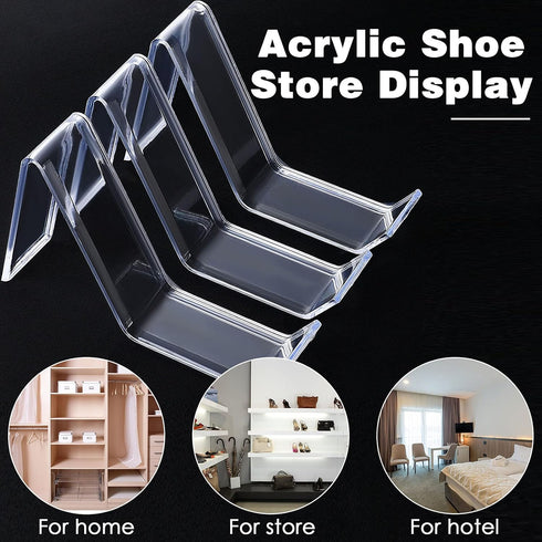 Jetec Acrylic Clear Shoe Display Stand, High Heel Display Rack Holder for Women's Sandals, 24 Pieces